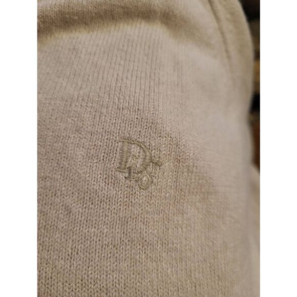 Vintage Christian Dior Sweater Men's Large Cream Orlon Acrylic V Neck Soft - Picture 4 of 4